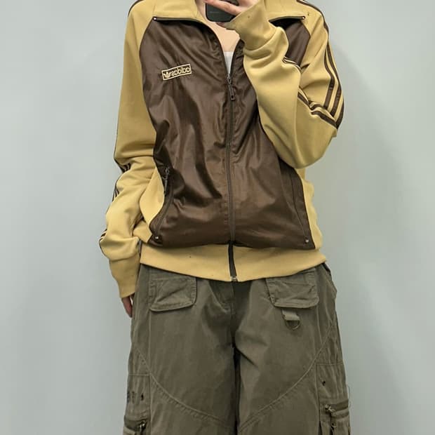 아디다스 베켄바우어 트랙탑 브라운/베이지 져지