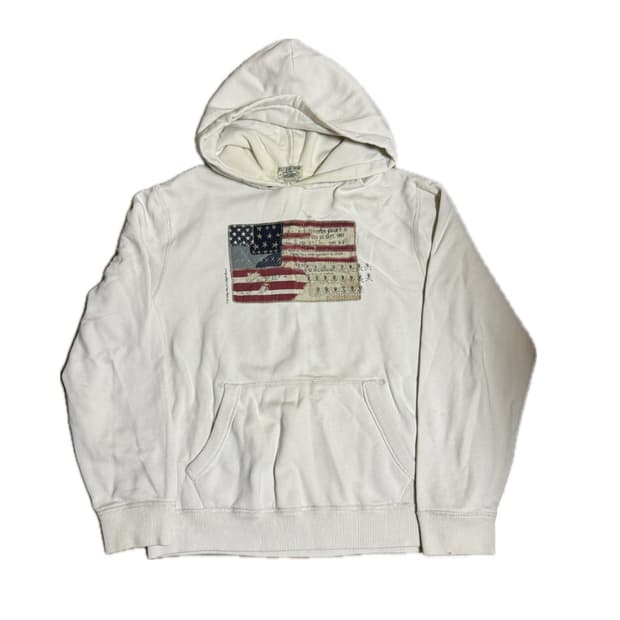 폴로 성조기 아이보리 후드티