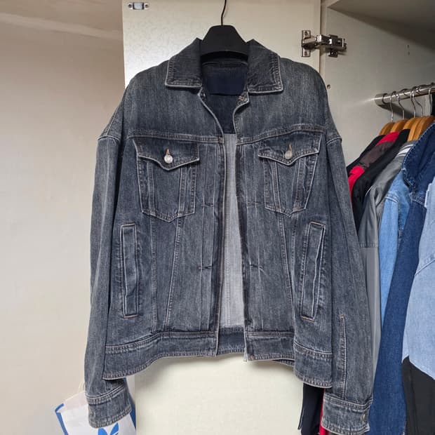 준지 흑청 데님자켓 46 사이즈