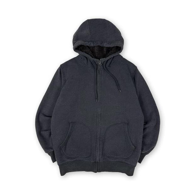 유니클로 쉐르파 후드집업 차콜