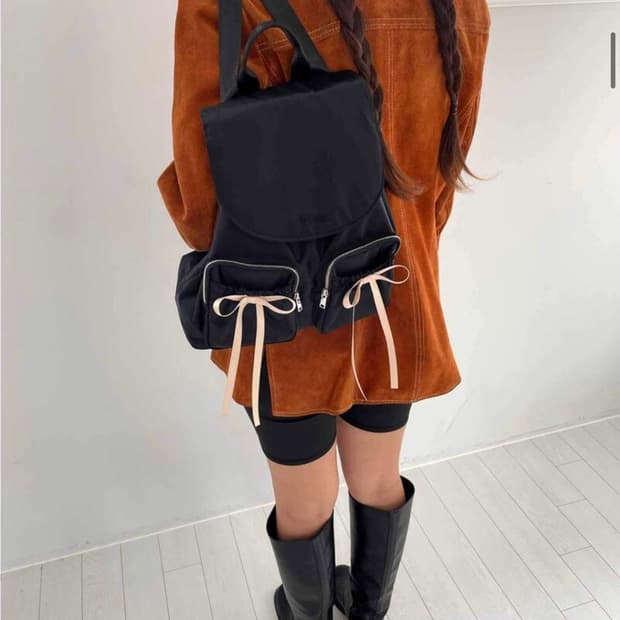 프릴카 FRILCA 리본 브로치 베이지