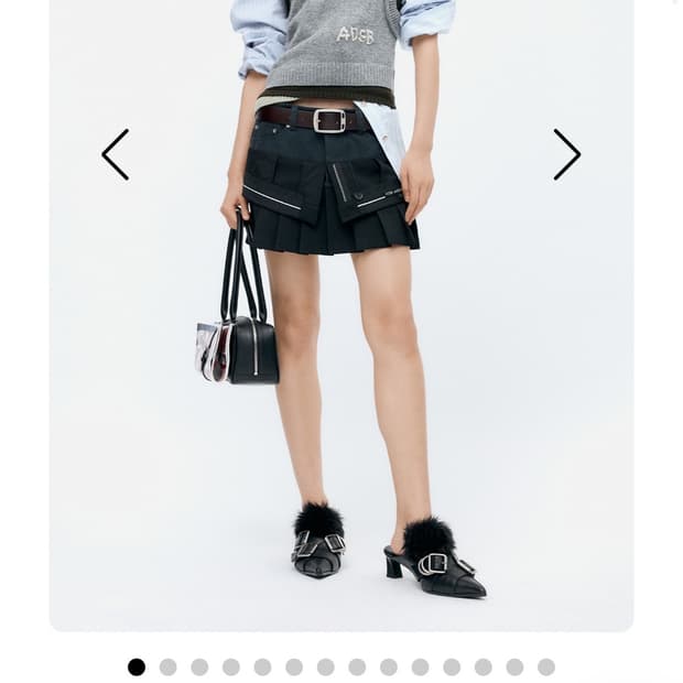 앤더슨벨 INSIDE OUT PLEATS SKIRT apa844w(BLA