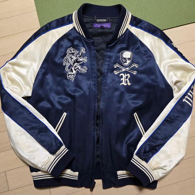 폴로 랄프로렌 퍼플라벨  RRL / 자수 스카잔 바시티 자켓