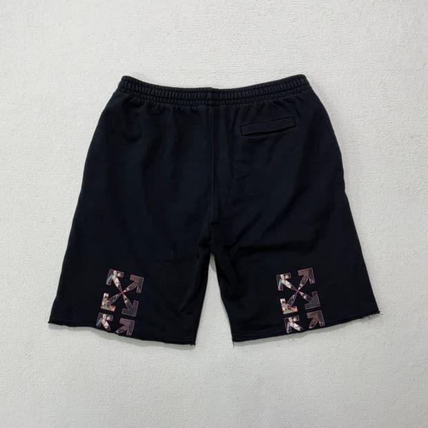 오프화이트 카라바지오 애로우 스웻 쇼츠 반바지 XL