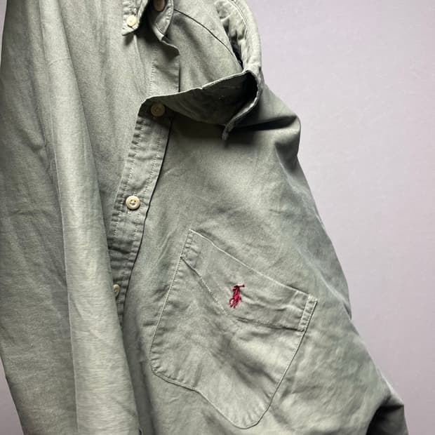 폴로 카키 긴팔 남방 셔츠