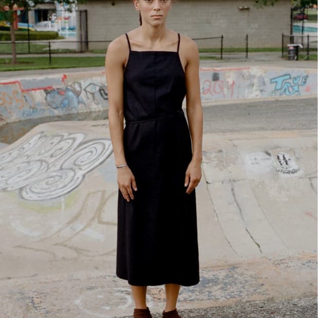 베이스레인지 유미 에이프런 미디 드레스 M사이즈