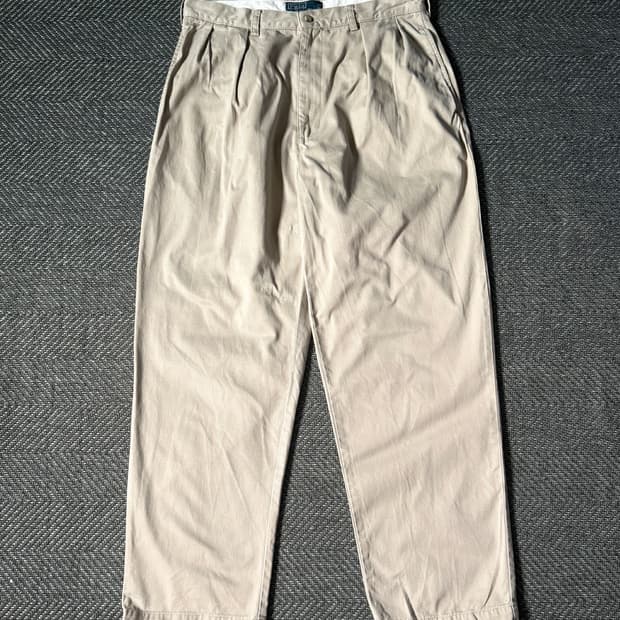 (33) 90s 폴로 랄프로렌 앤드류 더블 플리츠 치노 팬츠