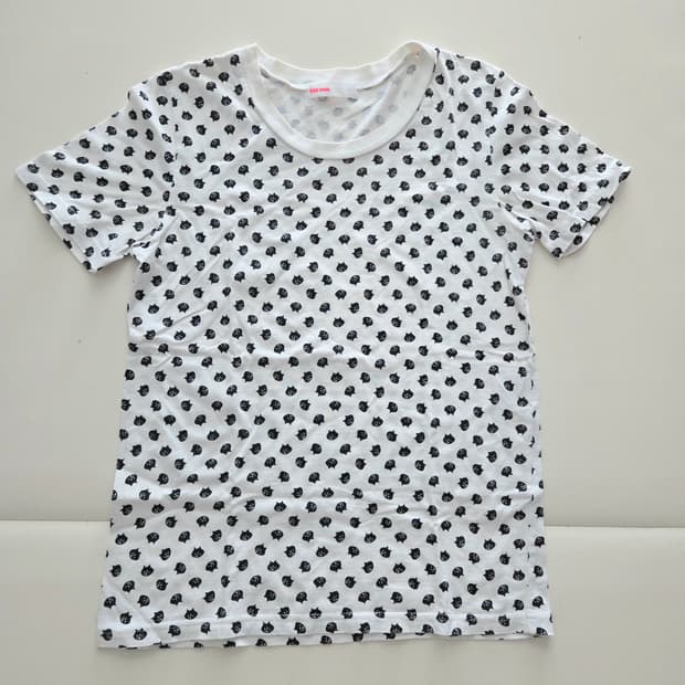 Ne net 고양이 패턴 반팔 티셔츠