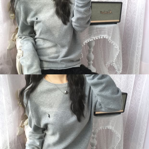 Polo gray waffle long sleeve