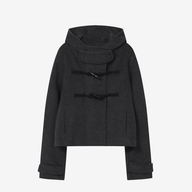 미세키서울 더플 후디 코트 차콜