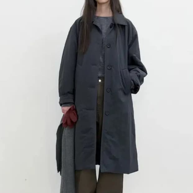 포저 패디드 맥 코트 차콜