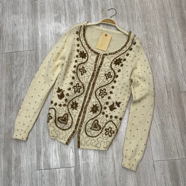 빈티지 핸드메이드 앙고라 가디건 