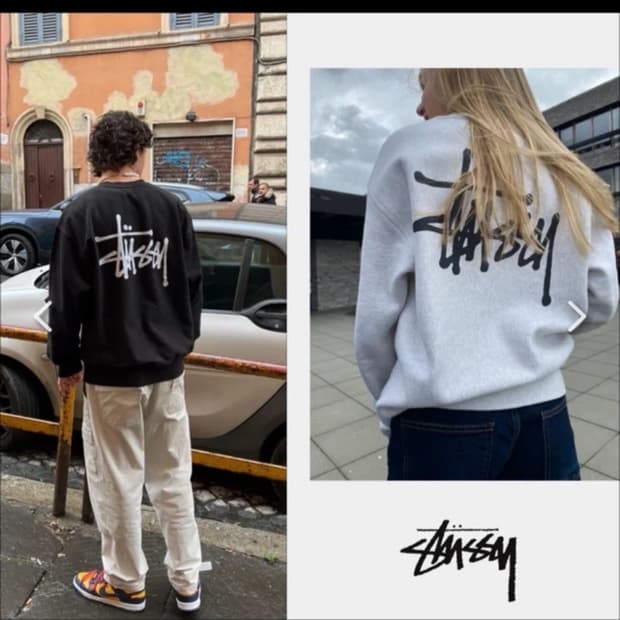 🔥[정품 /무료배송]🔥스투시 맨투맨 베이직 기모 크루넥 남녀공용 3C