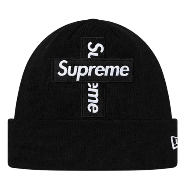 슈프림 뉴에라 크로스 박스로고 비니 블랙