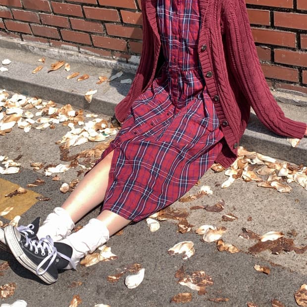 Twist knit long cardigan(burgundy)