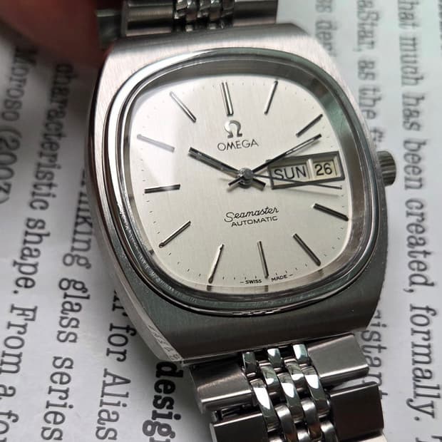 빈티지 오메가 씨마스터 테레비 데이데이트 순정 실버판 (일자형 브슬 ve