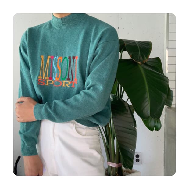 (MISSONI)미쏘니 민트 레인보우 니트