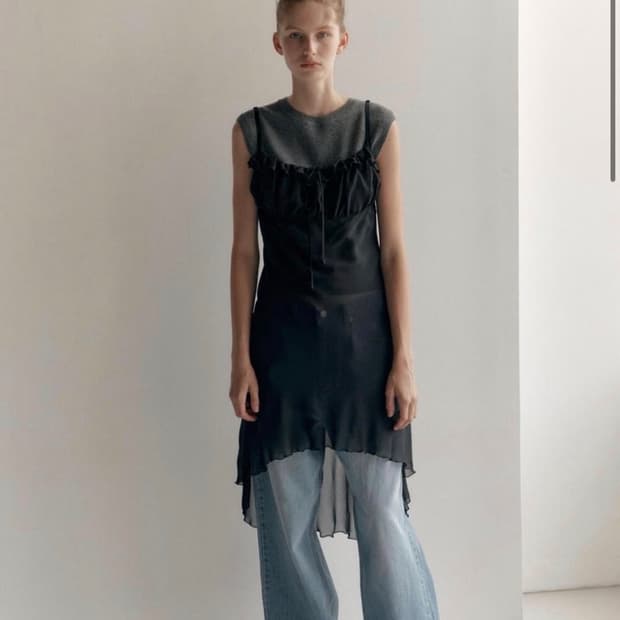 로우클래식 SHEER LAYERED DRESS - 블랙