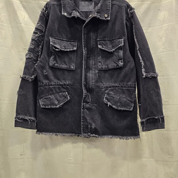 자라 ZARA 여성 데미지 흑청 그런지 바이커 자켓 XS ~S