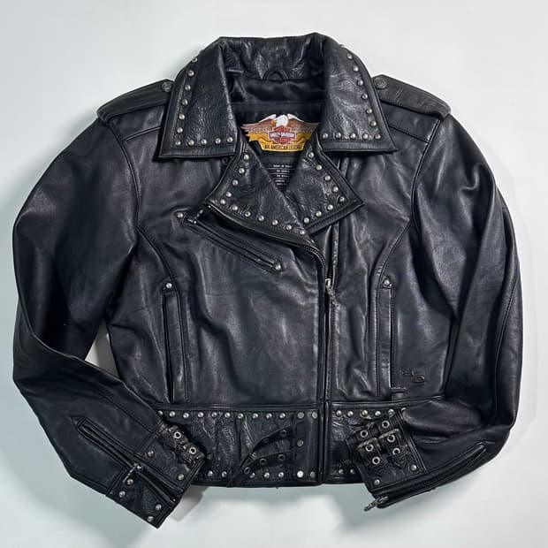 할리데이비슨 터키석 징 더블 라이더 자켓