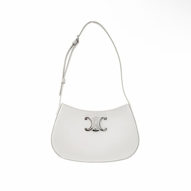 [M] 셀린느 여성 샤이니 카프스킨 틸리백 호보 숄더백 화이트 미디움