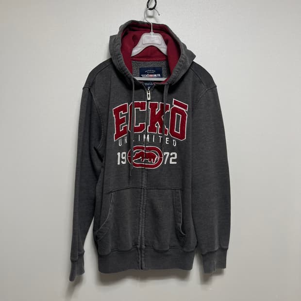 에코 기모 후드집업 차콜