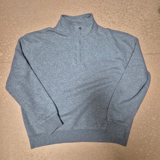 릴렉스드 하프 집업 기모 스웻 셔츠 (웜 그레이 멜란지) 3사이즈