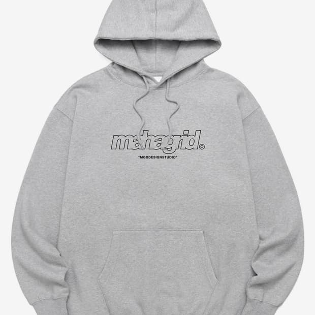 마하그리드 서드 로고 후드티 그레이 L