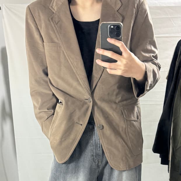 Vintage Brown Flap Pocket Blazer