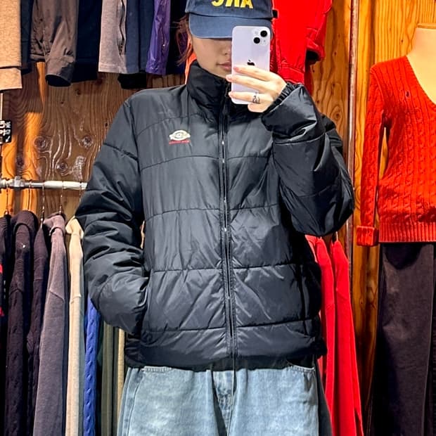 M 디키즈 심볼로고 블랙 라이트 패딩