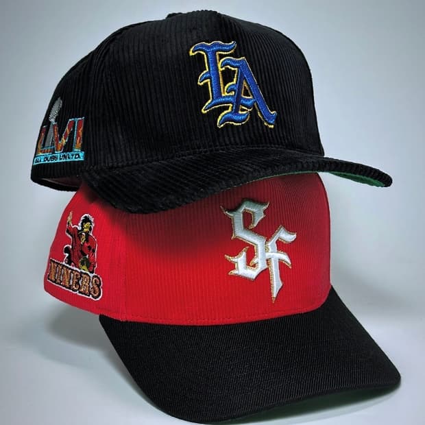 ALL DUBS LA RIVALRY 코듀로이 스냅백 골덴 모자