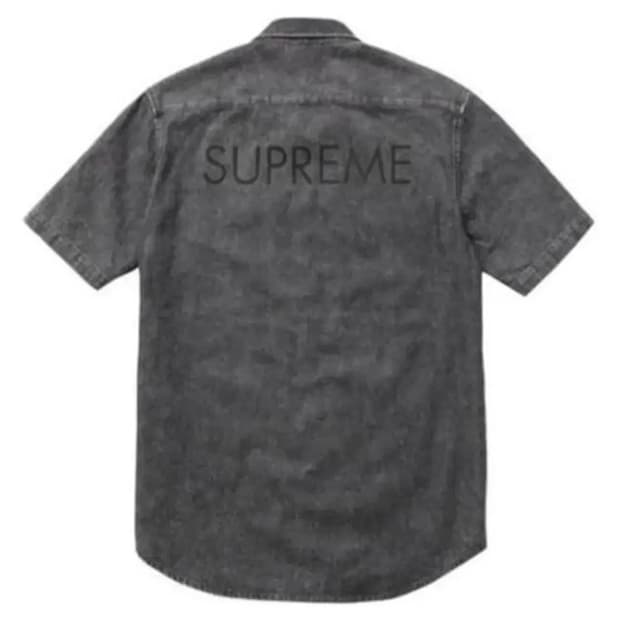 [XL] 15SS 슈프림 클레식 로고 데님 셔츠 블랙