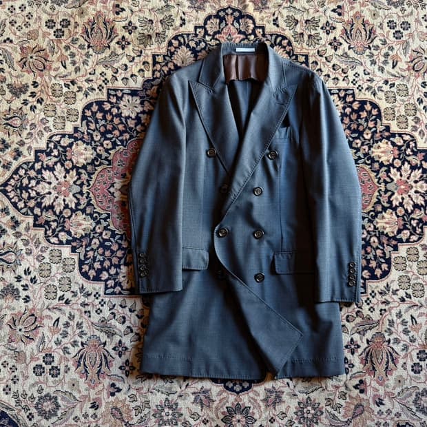 브루넬로 쿠치넬리 더블 브레스티드 코트 100