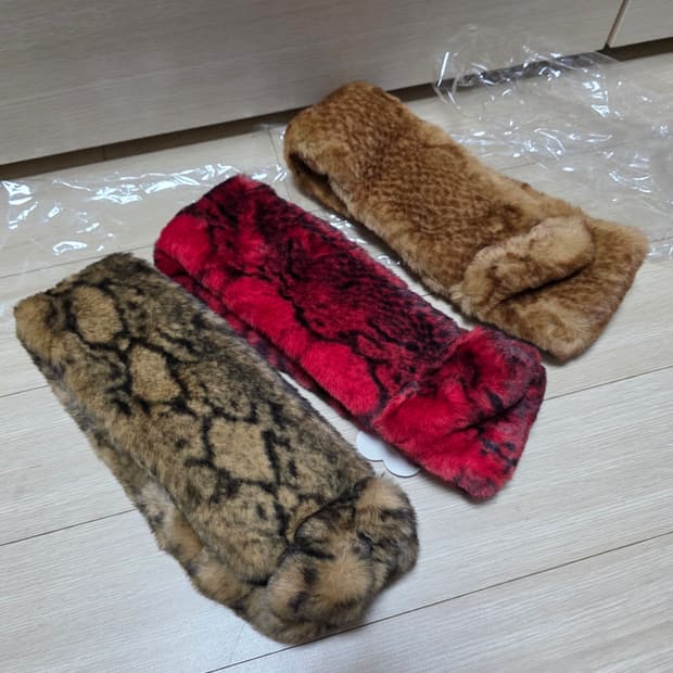 ICINOO 인조 밍크 퍼 머플러 목도리 (호피,레오파드,밤비 오네갸루)