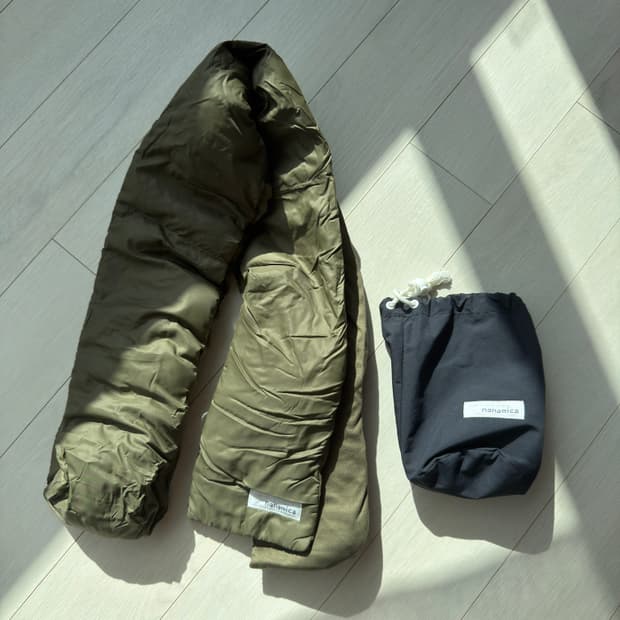 나나미카 다운 머플러 패딩 목도리 카키