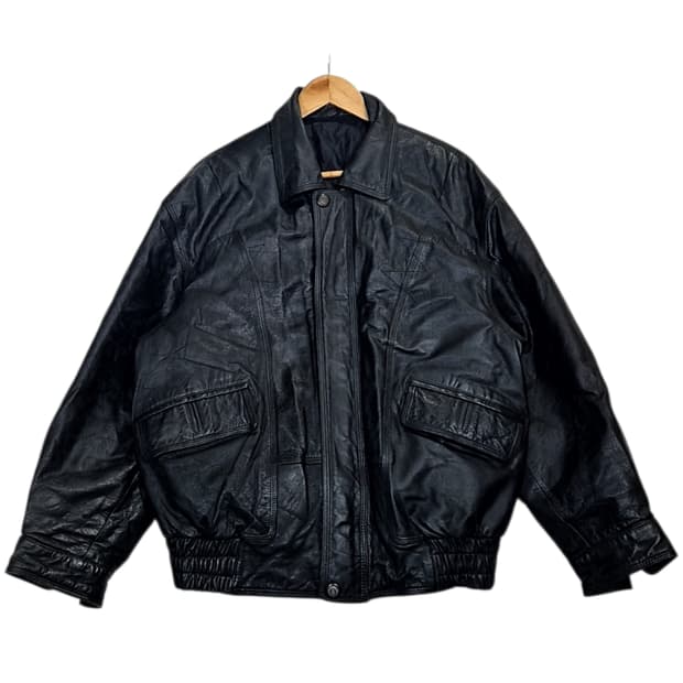 Vtg_가죽 봄버 자켓