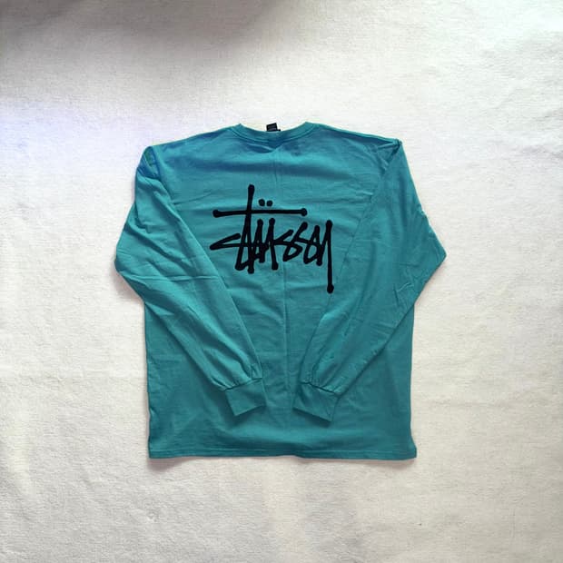 스투시 베이직 롱슬리브 오션 xl