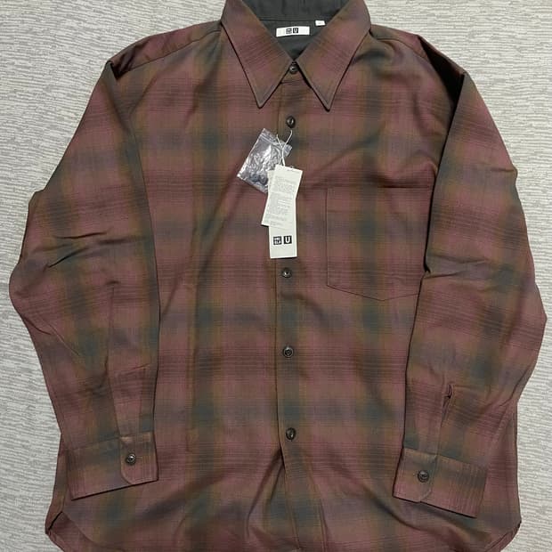 유니클로 오버사이즈 체크셔츠 XL