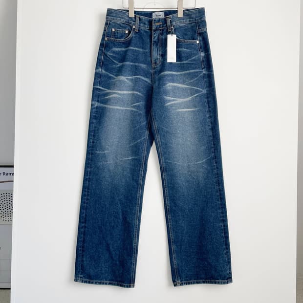D1 WELLDONE 새상품 워싱 와이드 데님 팬츠 M사이즈