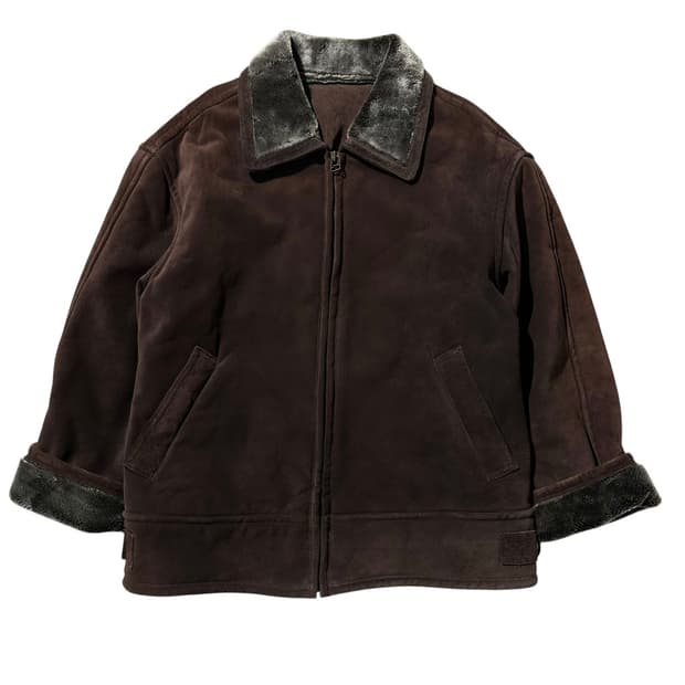 스웨이드 레더 시어링 무스탕 싱글 자켓