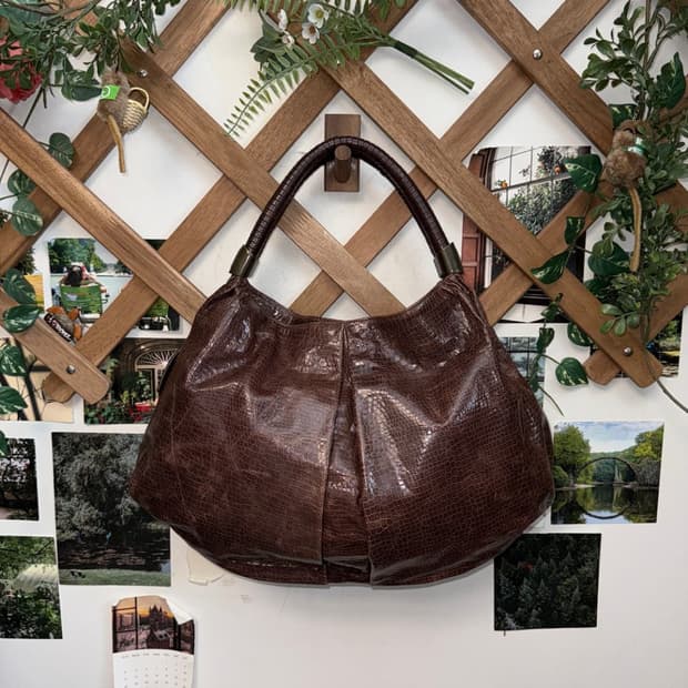 Prendang cow hide python big hobo bag