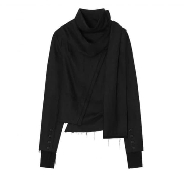 하르테올뎀 Asym Scarf Jacket [BK Linen]