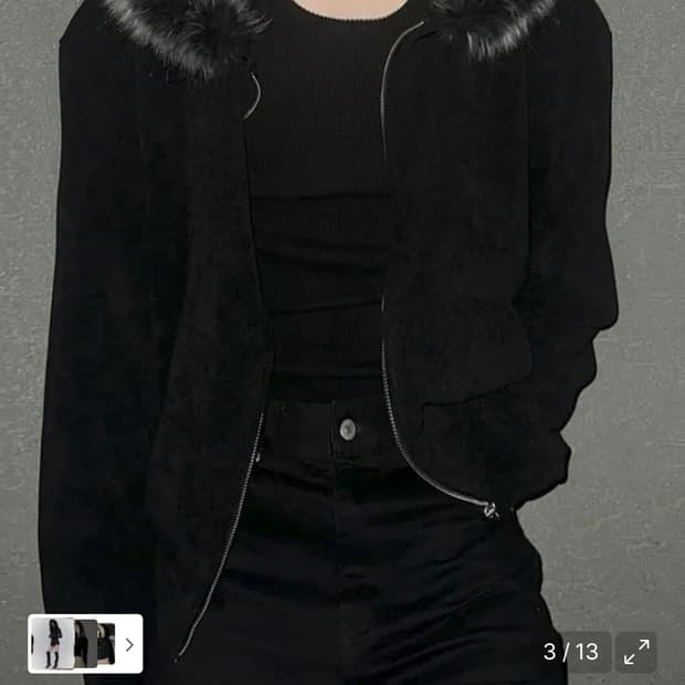 이지노이지 퍼 후드 집업 (새상품)