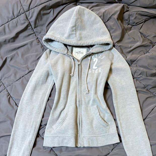 유일매물 대대장 홀리스터 딱붙핏 후드집업s 연그레이