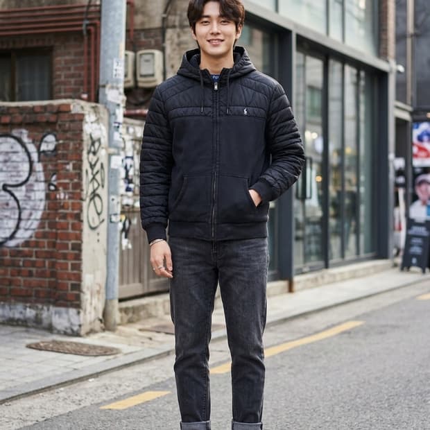 폴로 랄프로렌 하이브리드 패딩 후드 집업 자켓