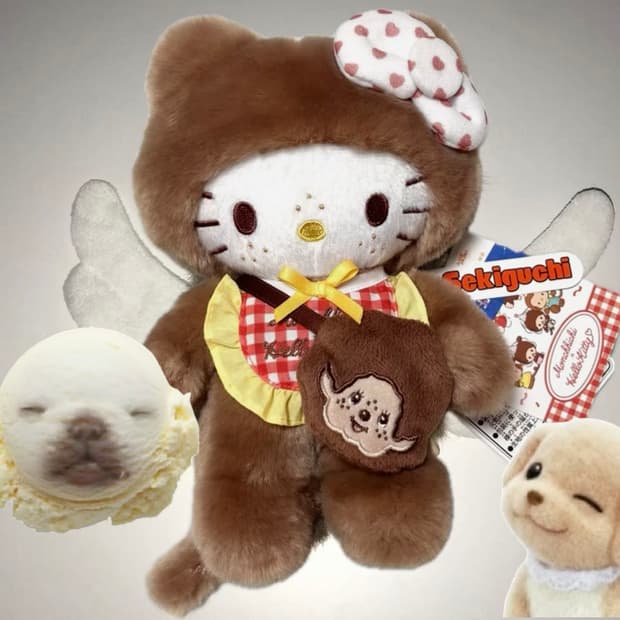 몬치치X헬로키티 콜라보 브라운