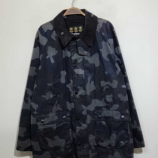(L) 바버 비데일 왁스자켓 카모패턴 왁싱점퍼 코듀로이 카라넥 
