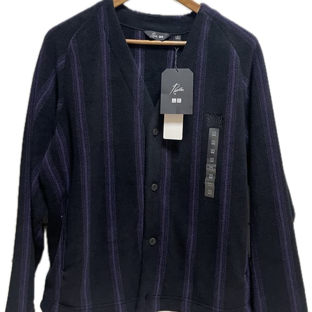 새상품 유니클로 니들스 후리스 오버사이즈드 가디건 블랙 M