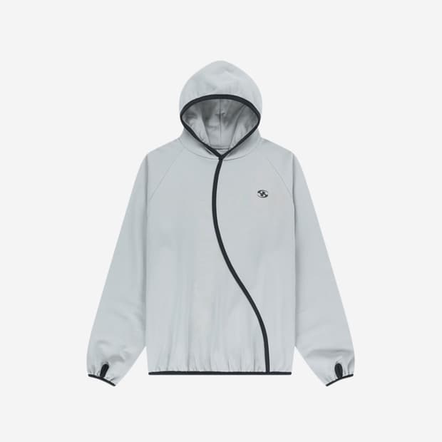 산산기어 Taped Hoodie Light Grey 24FW 2