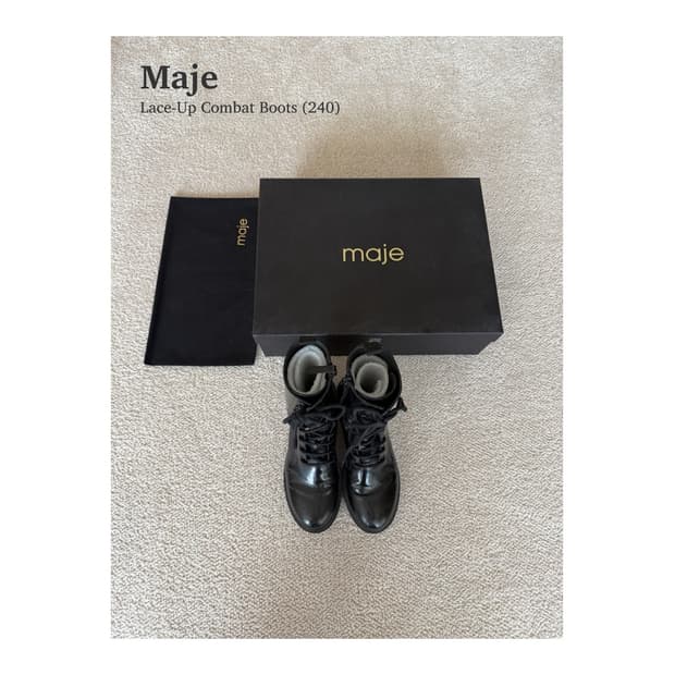 Maje Lace-Up Combat Boots (240)